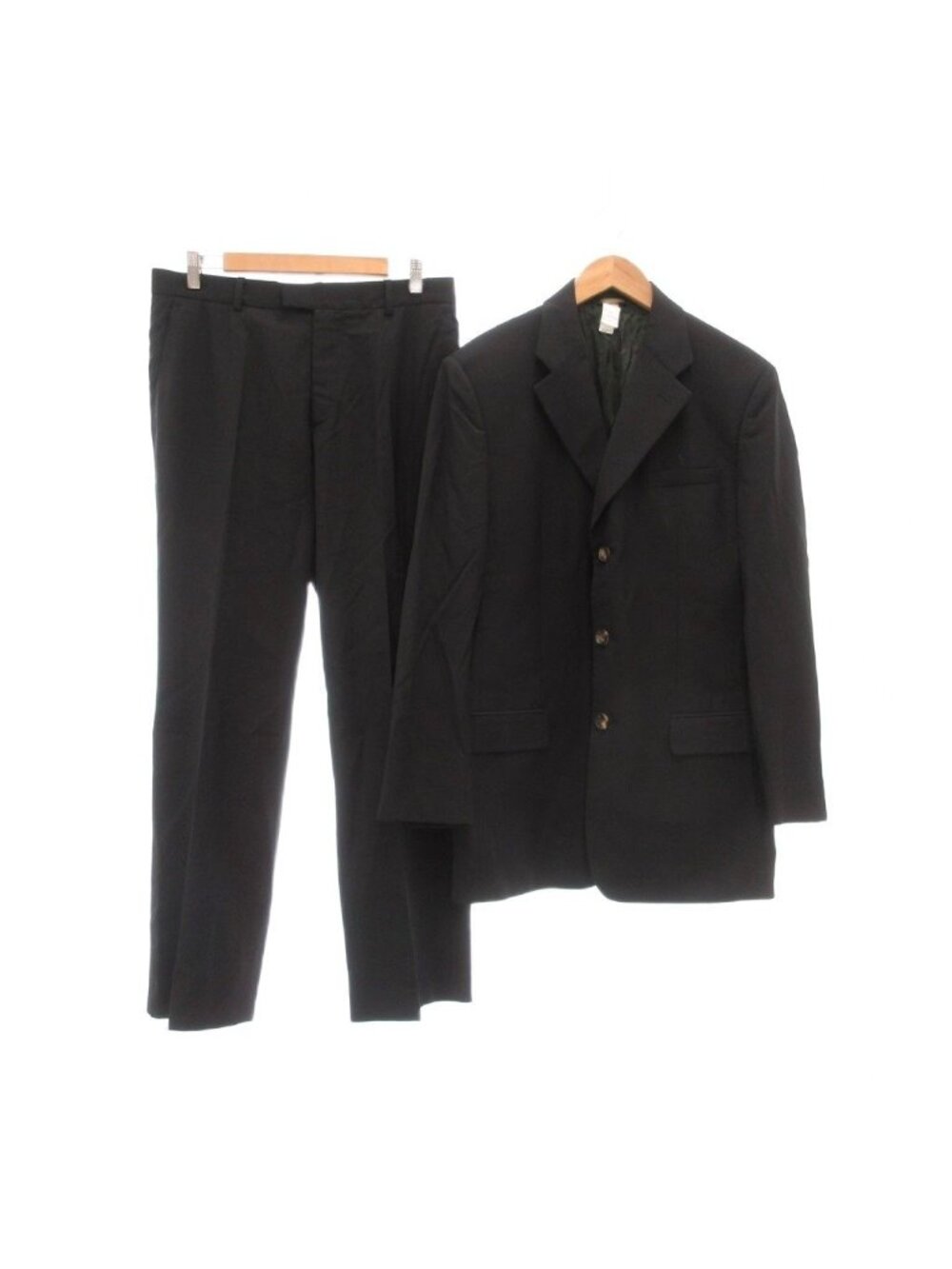 Versace Suit Set Tailored Jacket Trousers Pants Wool 48 Black MG